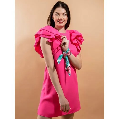 Платье ZSH, трапециевидный силуэт, миди, размер 50, розовый