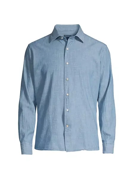 Японская спортивная рубашка с кромкой ручной работы Peter Millar, цвет light chambray