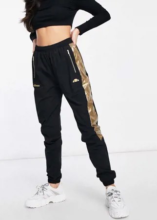 Черные спортивные брюки с золотистой отделкой ellesse - эксклюзивно для ASOS-Черный цвет