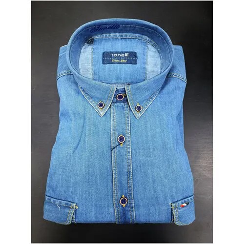 Рубашка Tonelli, размер 2XL(62), голубой