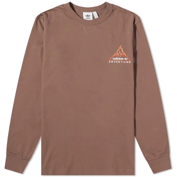 Лонгслив Adidas Adventure Volcano, коричневый