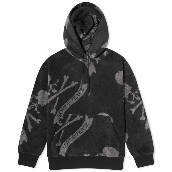 Худи Mastermind World Terry Cloth All Over Skull Hoodie, цвет Black & Charcoal