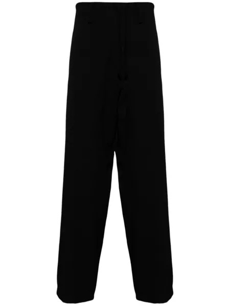 Шерстяные брюки с низким шаговым швом Yohji Yamamoto, черный