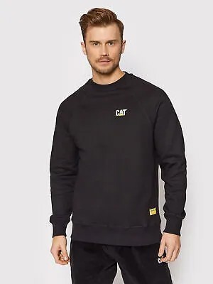 CAT Classic Crewneck Мужская черная повседневная спортивная толстовка с круглым вырезом