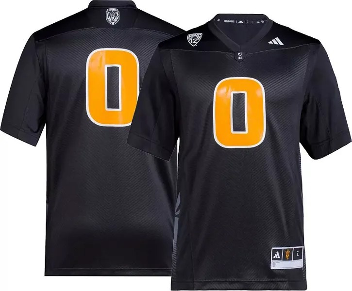 Мужская футбольная майка Adidas Arizona State Sun Devils Black Ghost Replica