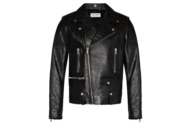 SAINT LAURENT Мужская кожаная куртка, цвет Black