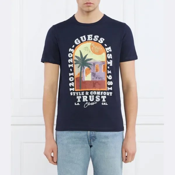 Футболка приталенного кроя Palm Window Guess, синий