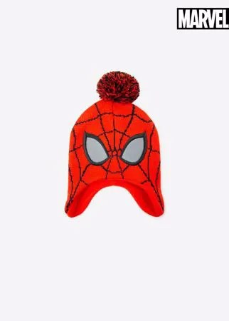 Красная шапка Marvel с помпоном для мальчика Gloria Jeans