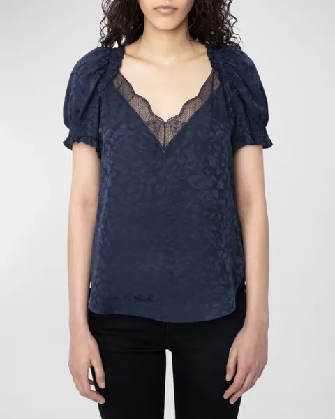 Жаккардовая блуза Tasty с леопардовым принтом Zadig & Voltaire