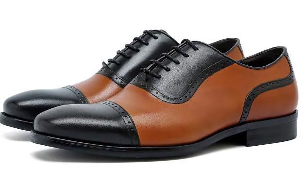 Туфли мужские классические, натуральная кожа, квадратный носок, на шнуровке, Классическая обувь, английский стиль, ручная работа