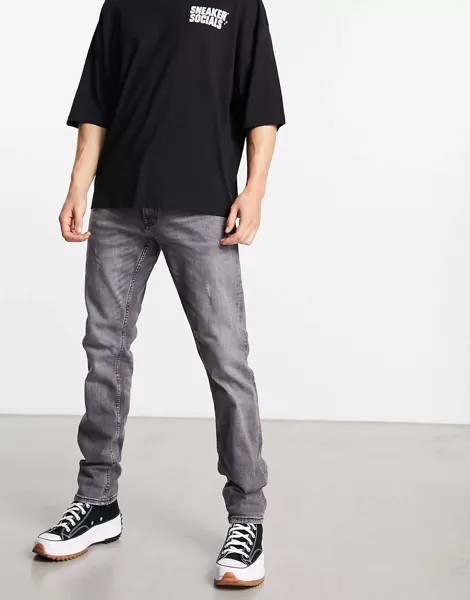 Серые винтажные джинсы прямого кроя Only & Sons Weft