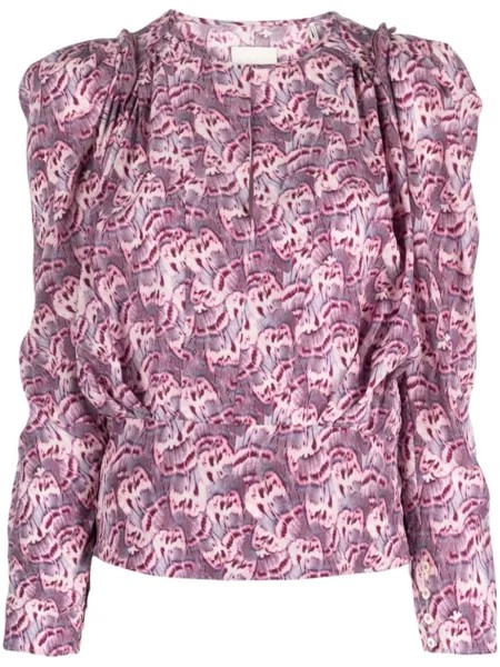 ISABEL MARANT блузка с графичным принтом, фиолетовый