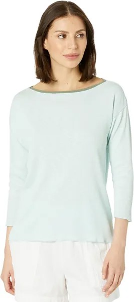 Футболка Lilla P 3/4 Sleeve 2x2 Ribbed Slub Boatneck Tee, цвет Aloe