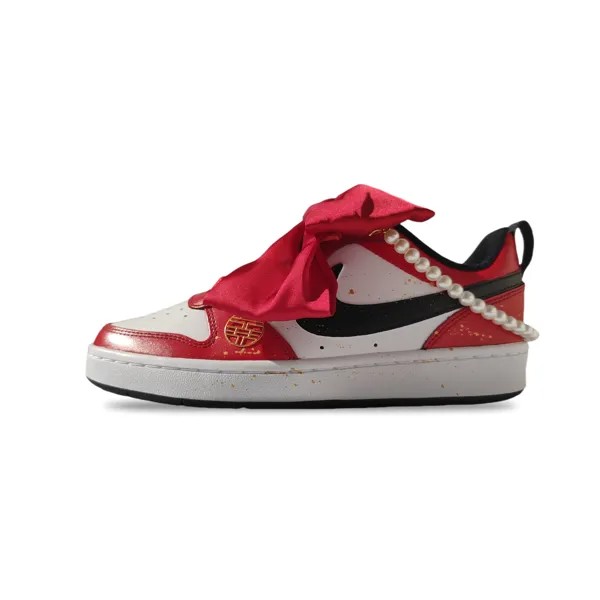 Кроссовки Nike Court Borough Skateboarding Shoes Women's Low-top Red/white, красный