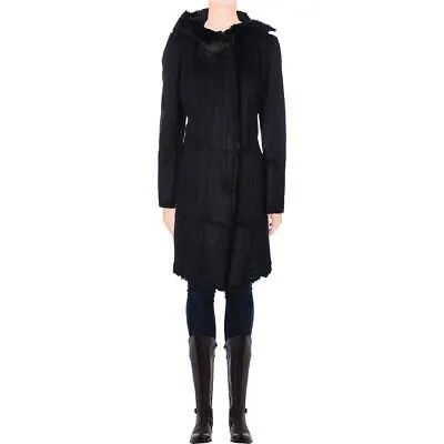 Женская куртка из искусственного замша T Tahari Isabella черного цвета из искусственного меха M BHFO 1524