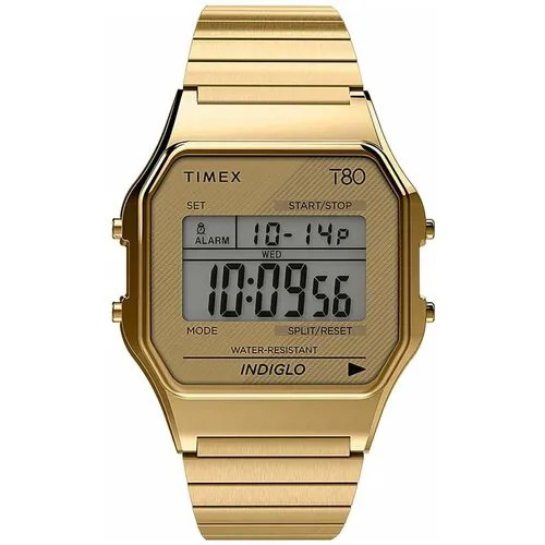 Наручные часы TIMEX Наручные часы Timex TW2R79000 женские, кварцевые, будильник, таймер обратного отсчета, секундомер, хронограф, золотой