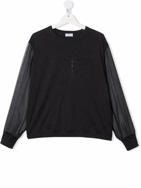 Brunello Cucinelli Kids футболка с декором Monili