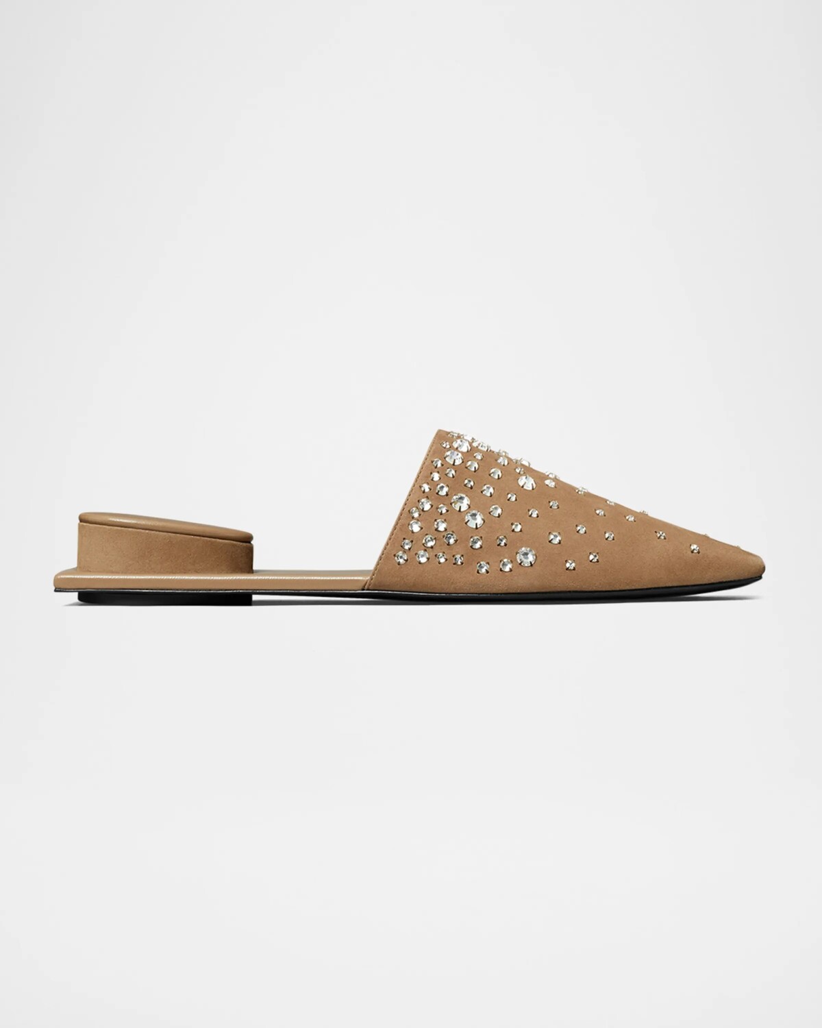 Мюли с проколотыми кристаллами Tory Burch, цвет River Rock  Crystal