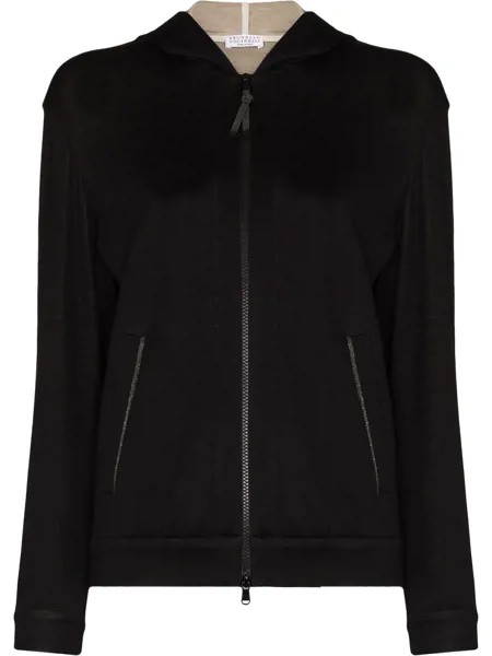 Brunello Cucinelli Monili-trim zip-up hoodie