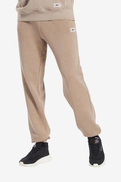 Хлопковые спортивные брюки Natural Dye FT Reebok, бежевый