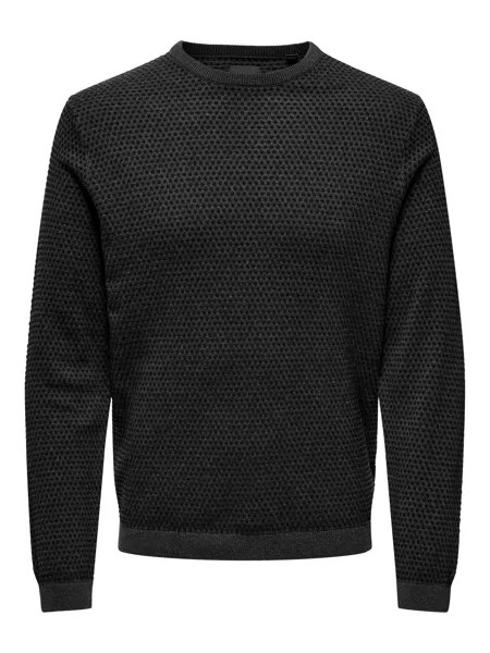 Пуловер ONLY Lässiger Feinstrick Design Sweater ONSTAPA, темно серый