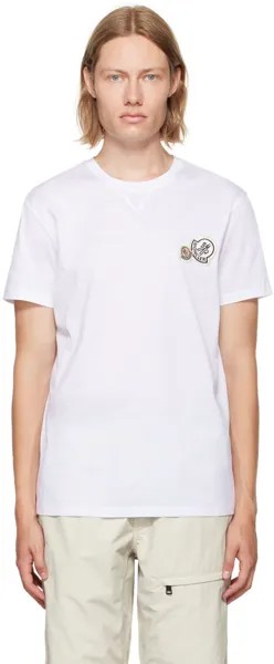 Белая футболка с логотипом Moncler
