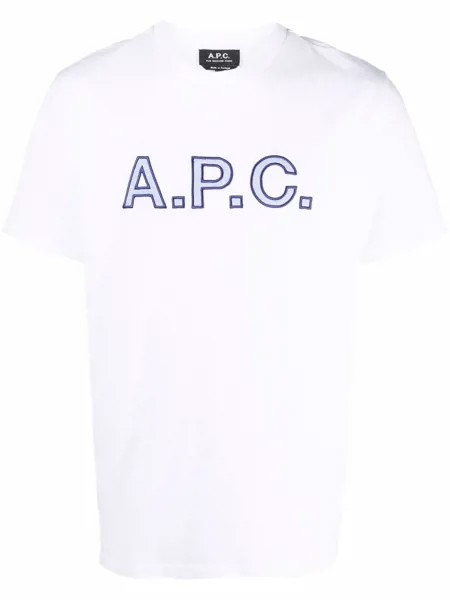 A.P.C. футболка с вышитым логотипом