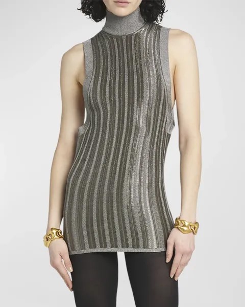 Мини-платье с люрексом в рубчик TOM FORD, цвет Metallic O