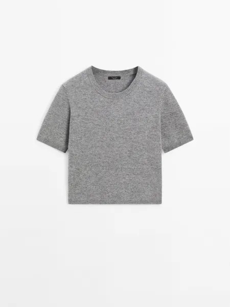 Джемпер с короткими рукавами Massimo Dutti, серый