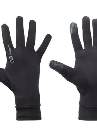 Перчатки тактильные для бега черные размер S KALENJI X Декатлон