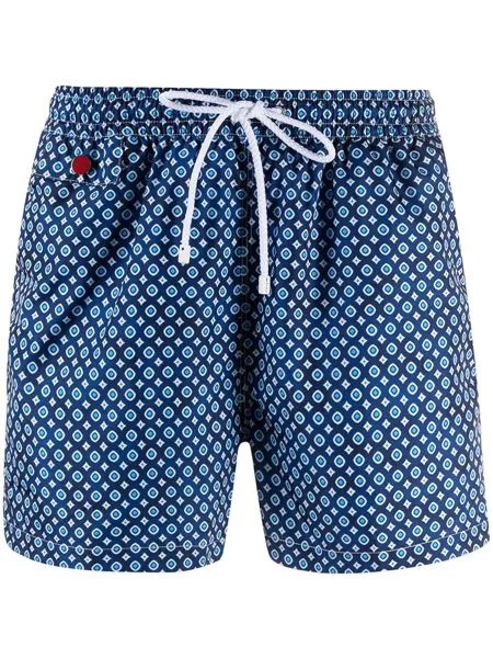 Kiton плавки-шорты с геометричным принтом