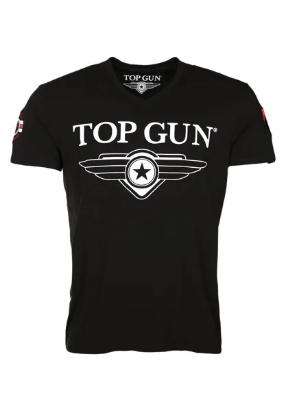 Футболка с принтом TOP GUN, цвет black