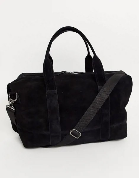 Черная замшевая сумка ASOS DESIGN-Черный
