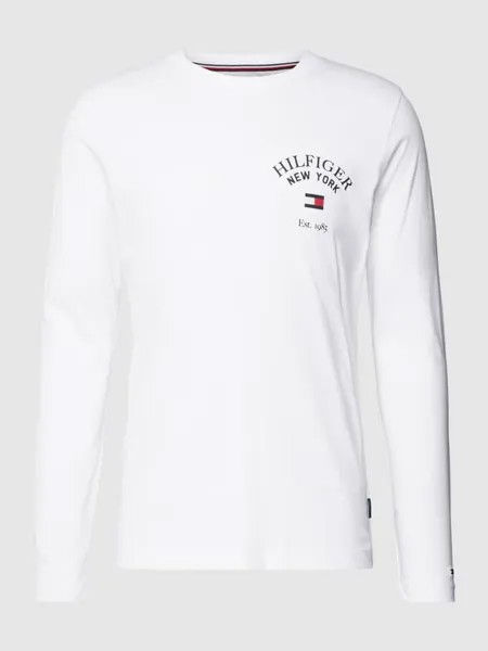 Лонгслив с принтом этикетки, модель «ARCH VARSITY» Tommy Hilfiger, белый