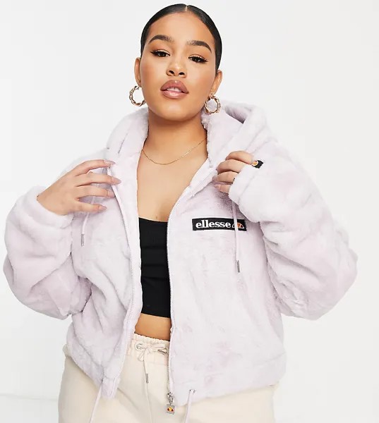 Флисовый худи сиреневого цвета ellesse plus-Фиолетовый цвет