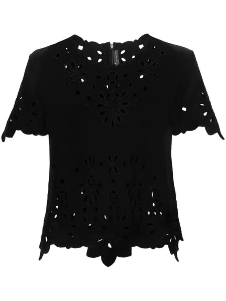 Ermanno Scervino блузка с английской вышивкой, черный