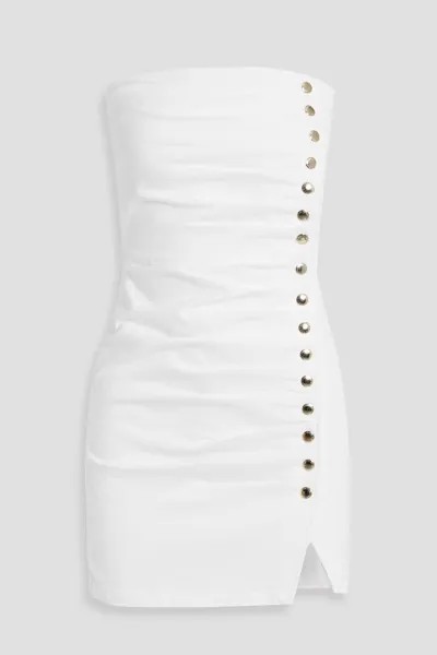 Джинсовое мини-платье Megh без бретелек со складками Retrofête, белый