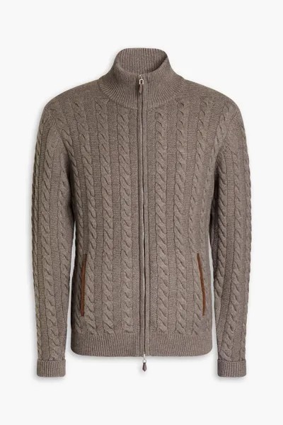 Кашемировый свитер на молнии косой вязки Richmond N.Peal, грибной