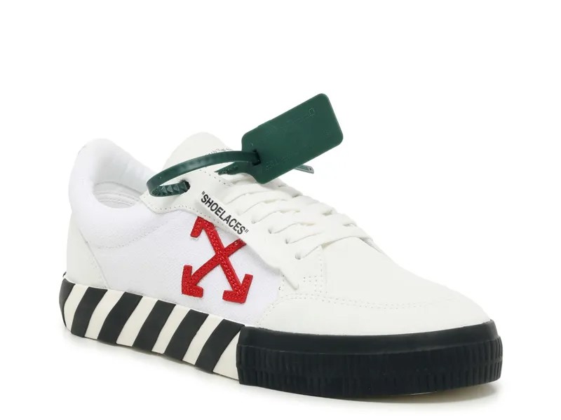 Кроссовки мужские Off-White Low Vulcanized, белый / красный / черный