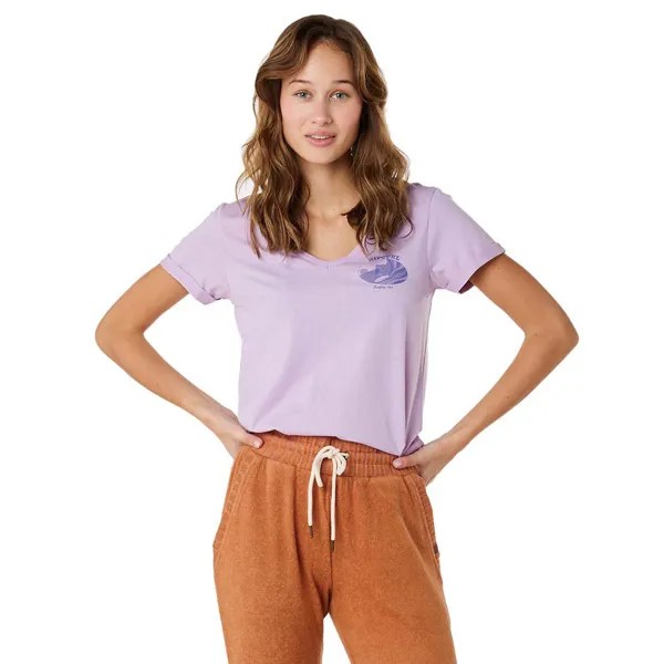 Футболка Rip Curl Re-Entry Short Sleeve V Neck, фиолетовый