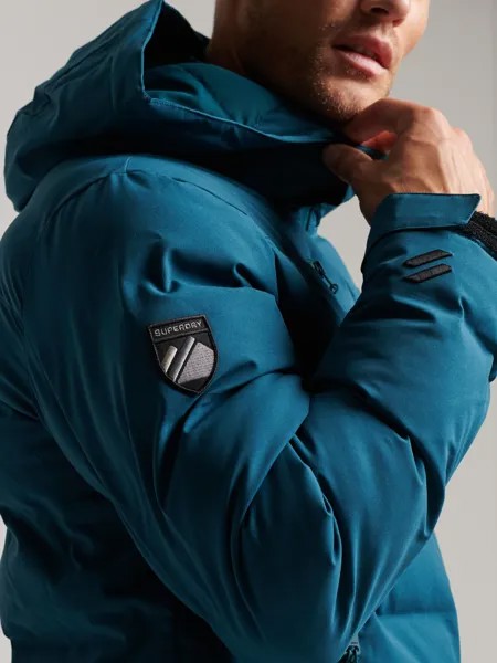 Мужская лыжная куртка Superdry Radar Pro Puffer, темно-бирюзовый оттенок