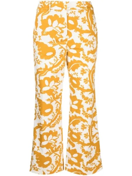 Incotex укороченные брюки с цветочным принтом, нейтральный цвет