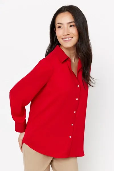 Атласная рубашка Cortefiel, красный