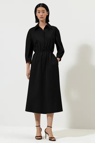 Платье-рубашка длины миди LUISA CERANO, цвет deep black