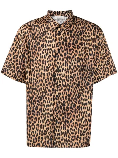 Laneus рубашка с короткими рукавами и леопардовым принтом