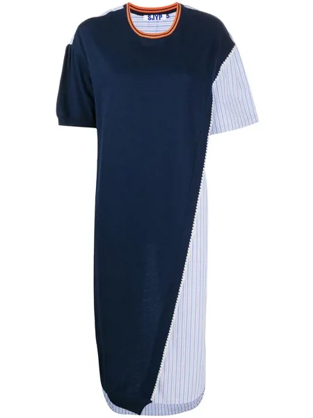 SJYP платье-футболка с поплиновой вставкой