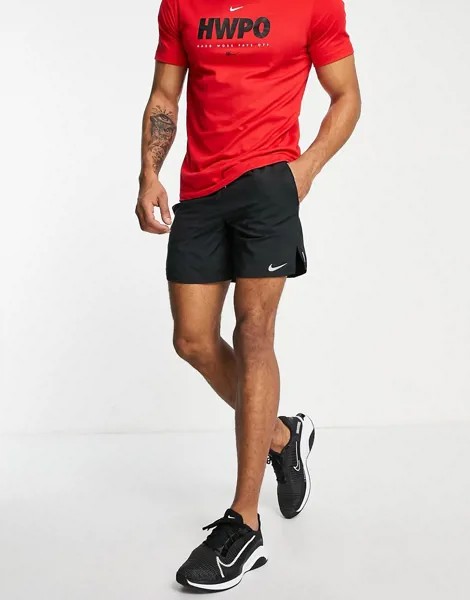 Черные шорты длиной 7 дюймов Nike Running Flex Stride-Черный цвет