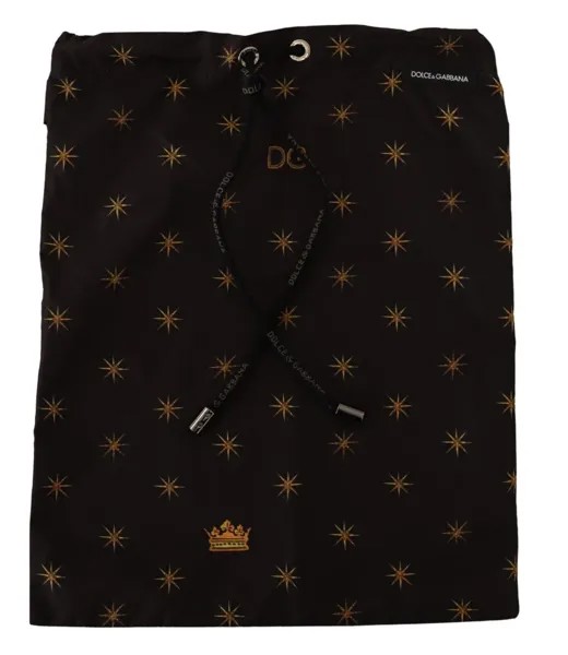 DOLCE - GABBANA Чехол для пыльника Коричневая сумка для обуви со звездами и короной на шнурке 31см x 25см