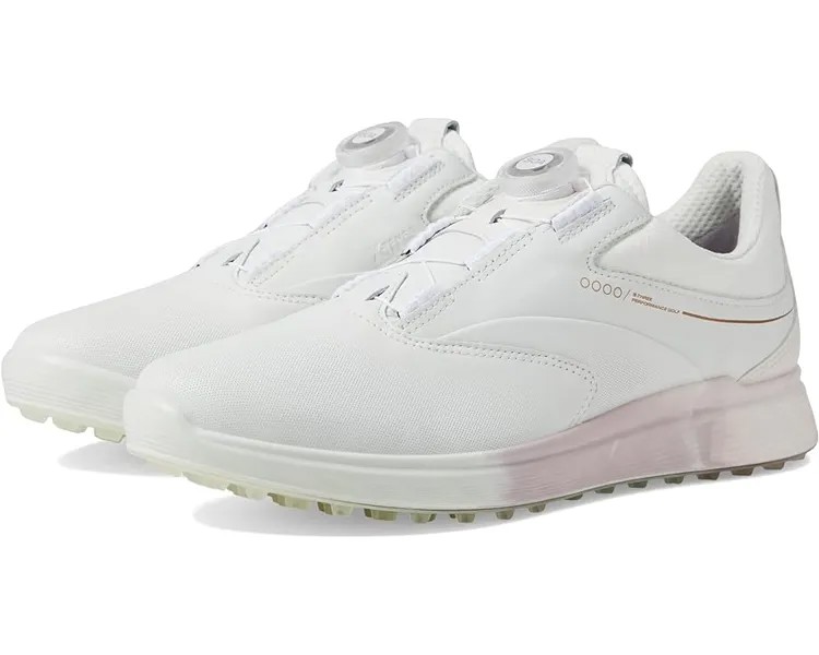 Кроссовки ECCO Golf S-Three Boa GORE-TEX Waterproof Golf Hybrid Golf Shoes, цвет White/Delicacy/White Steer Leather/Steer Leather/Textile