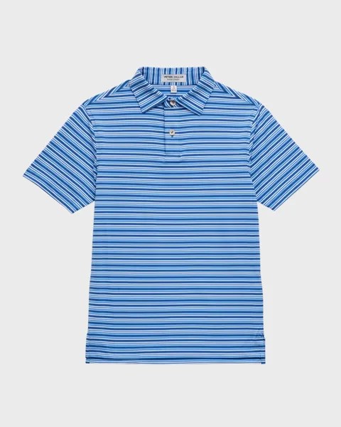 Рубашка поло из джерси Clifton в полоску для мальчика, размер XS-XL Peter Millar, цвет Mako Blue